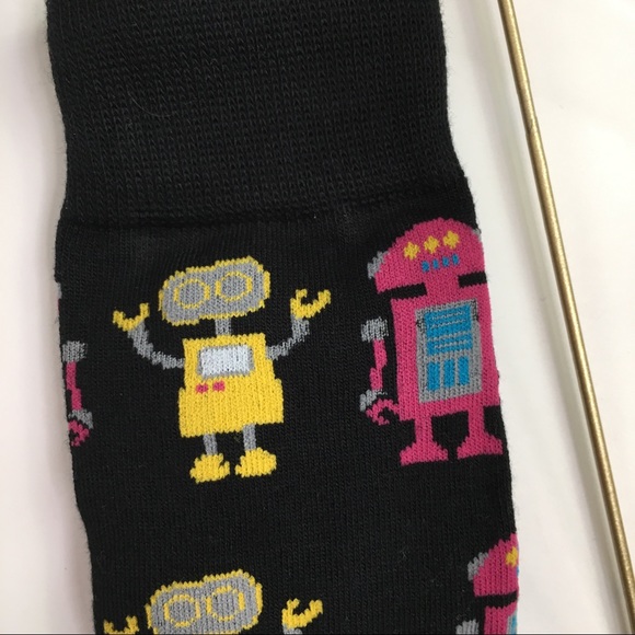Marc Ecko Black Robot Socks NWT - Picture 2 of 3